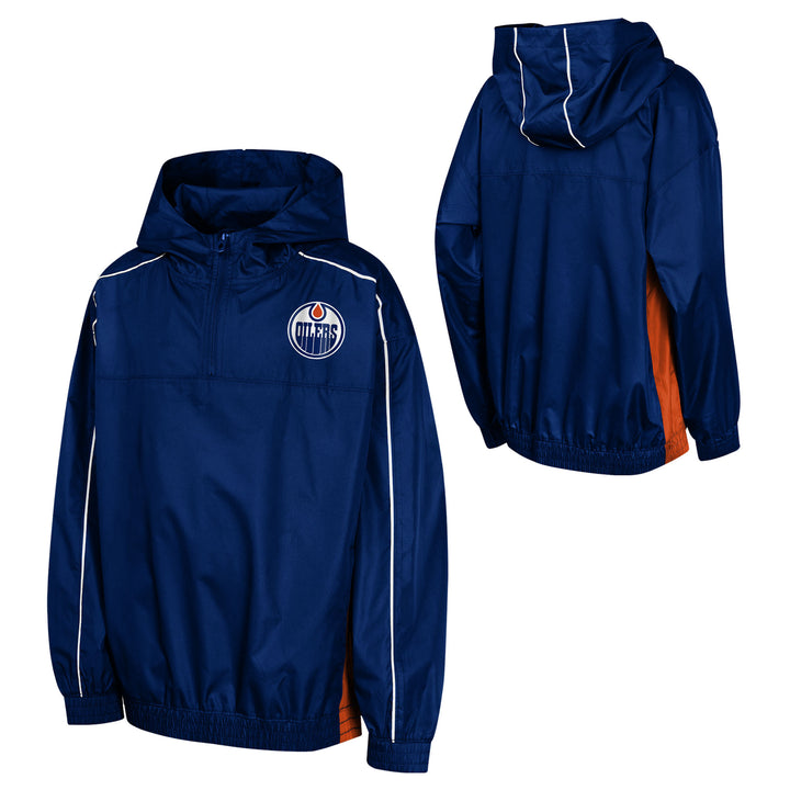 Edmonton Oilers Youth Outerstuff Supremacy Blue Quarter Zip Jacket