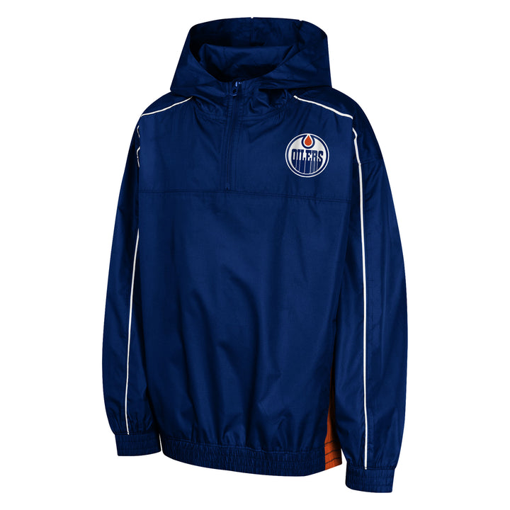 Edmonton Oilers Youth Outerstuff Supremacy Blue Quarter Zip Jacket