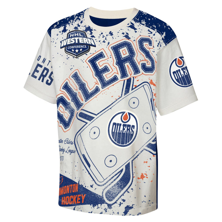 Edmonton Oilers Youth Outerstuff Top Player Bold Cream T-Shirt