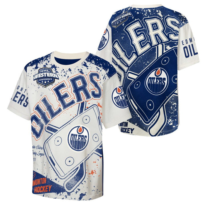 Edmonton Oilers Youth Outerstuff Top Player Bold Cream T-Shirt