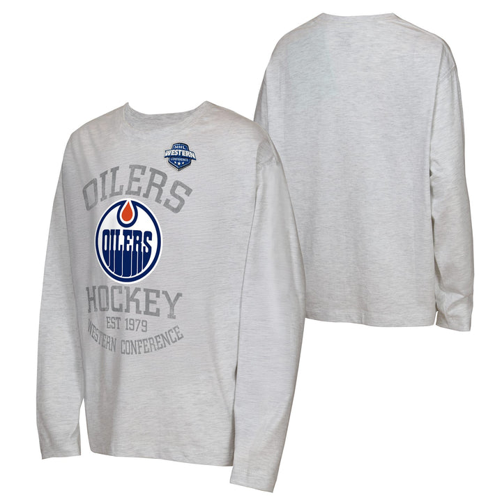 Edmonton Oilers Youth Outerstuff Upper Deck Grey Long Sleeve Shirt