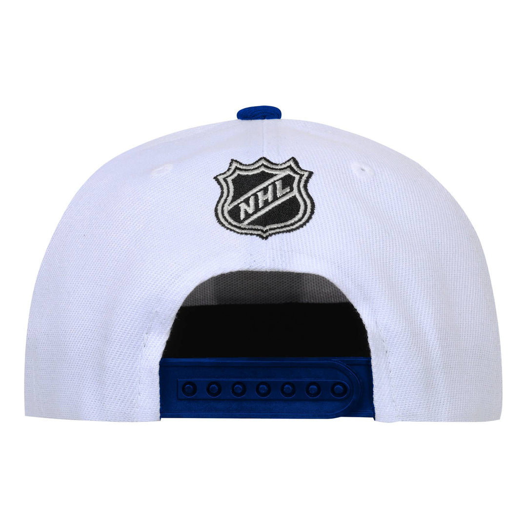 Edmonton Oilers Youth Outerstuff White & Blue Hockey Pro Crown Snapback Hat