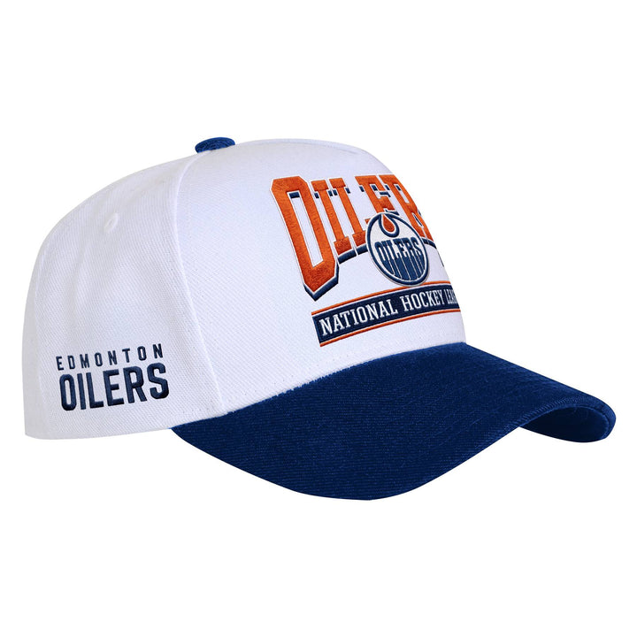 Edmonton Oilers Youth Outerstuff White & Blue Spirit Pro Crown Snapback Hat