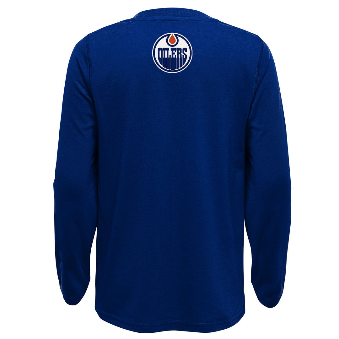 Edmonton Oilers Youth Rink Reimagined Blue Long Sleeve Shirt