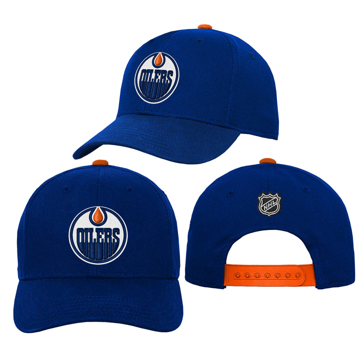 Edmonton Oilers Youth Royal Home Logo Snapback Hat