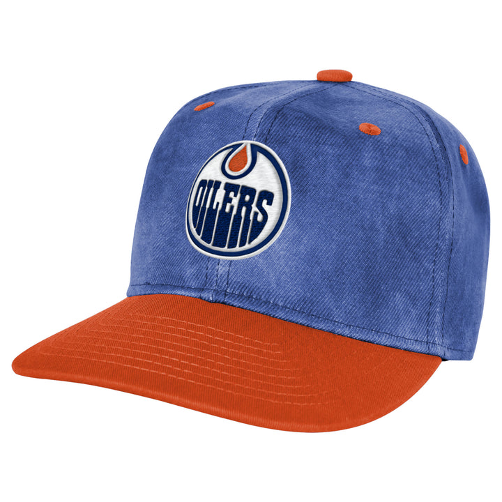 Edmonton Oilers Youth Outerstuff Blue Sun Drenched Snapback Hat