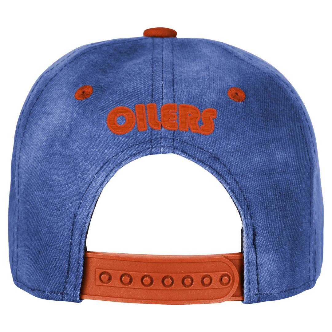 Edmonton Oilers Youth Outerstuff Blue Sun Drenched Snapback Hat