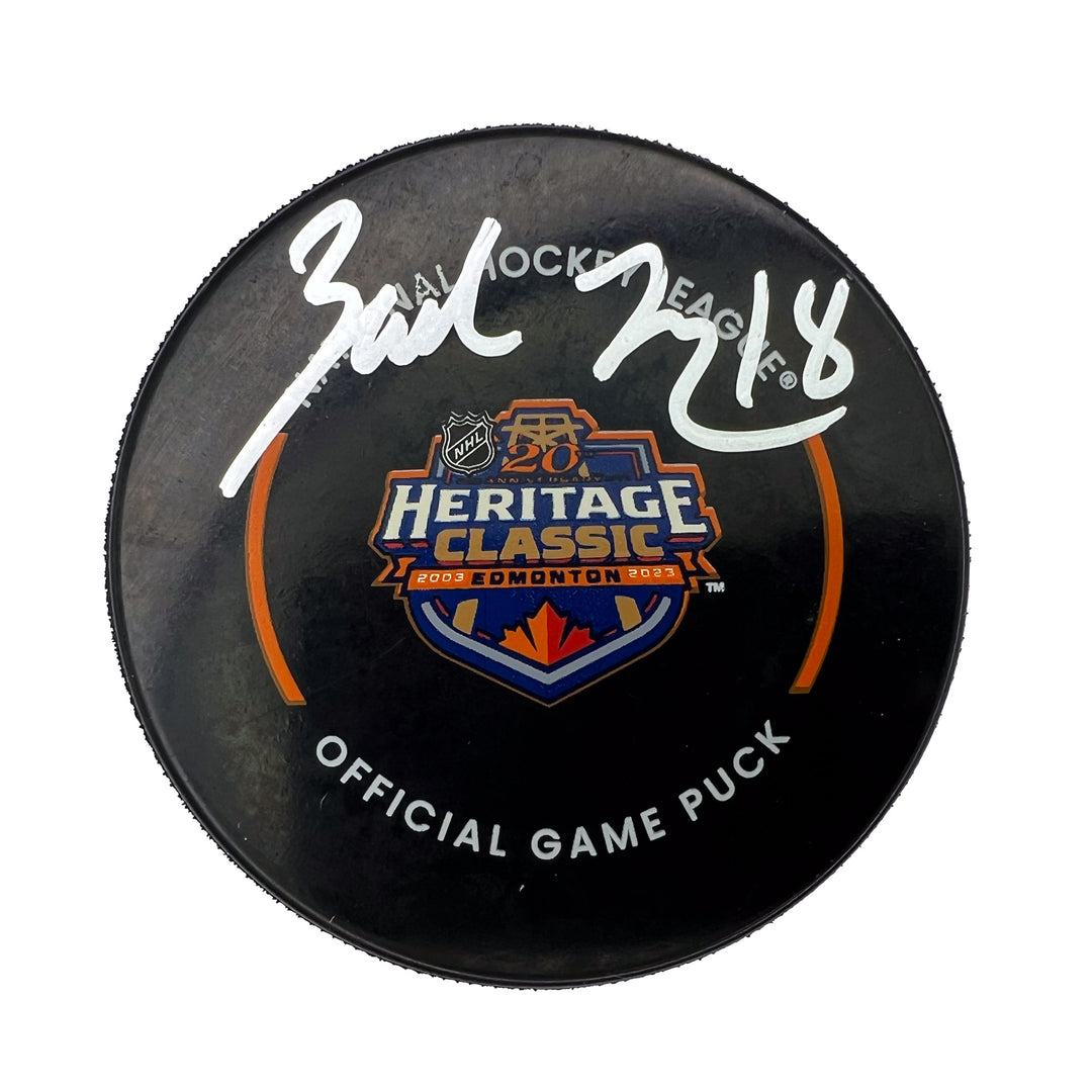 Zach Hyman Edmonton Oilers Signed 2023 Heritage Classic Official Game Puck
