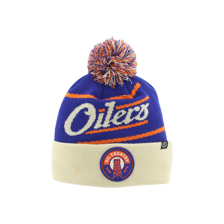 Edmonton Oilers Zephyr Blue & Cream Alternate Logo Official Toque w/ Pom