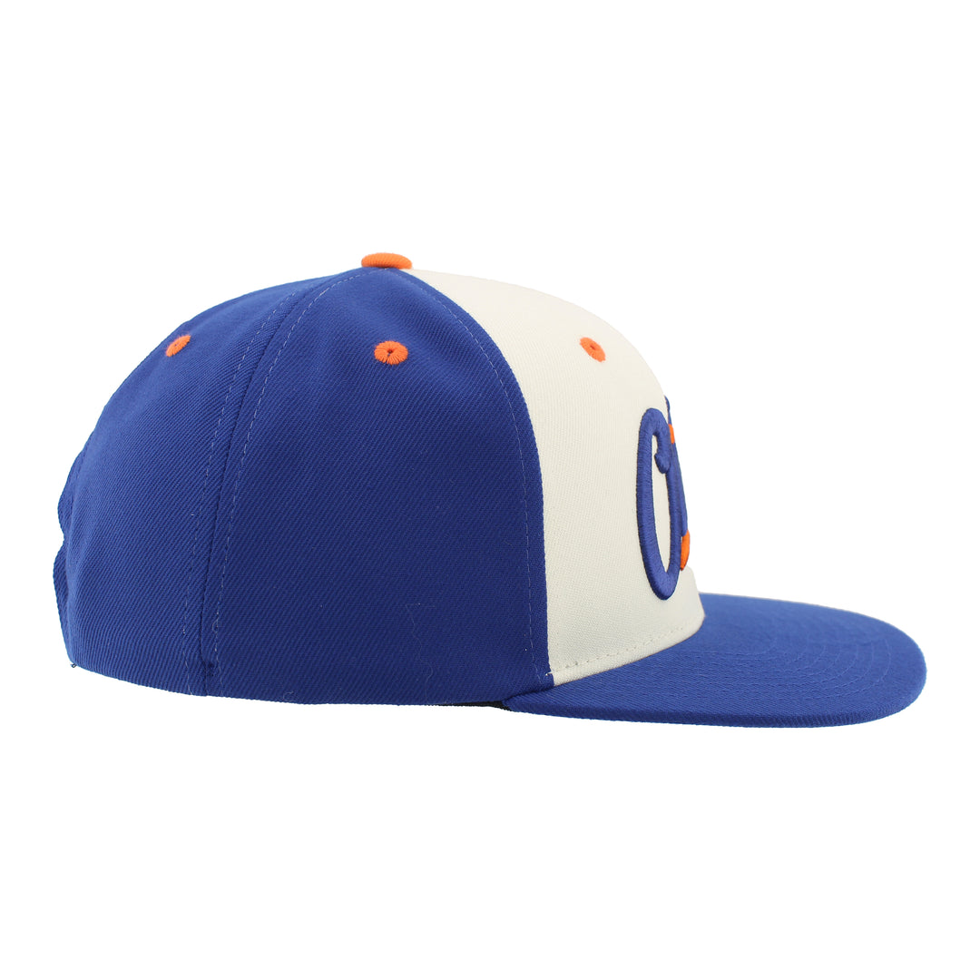 Edmonton Oilers Zephyr Cream & Blue Alternate Logo Official Snapback Hat