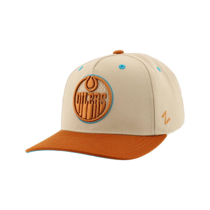 Edmonton Oilers Zephyr Cream & Copper Jamoca Almond Snapback Hat