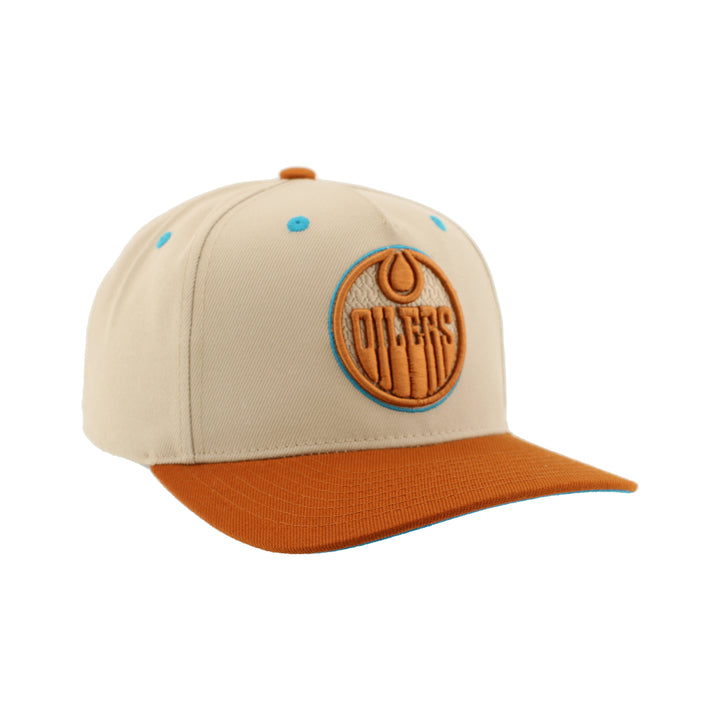 Edmonton Oilers Zephyr Cream & Copper Jamoca Almond Snapback Hat