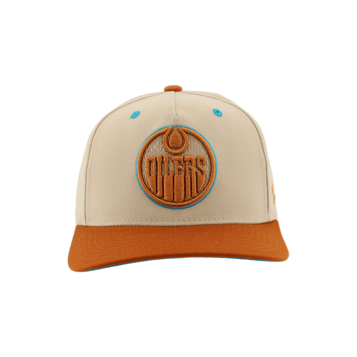 Edmonton Oilers Zephyr Cream & Copper Jamoca Almond Snapback Hat