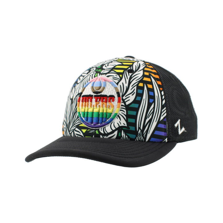 Edmonton Oilers Zephyr Pride Black Motley 3D Snapback Hat