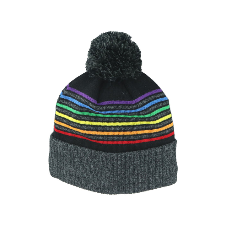 Edmonton Oilers Zephyr Pride Black Striped Jacquard Toque w/ Pom