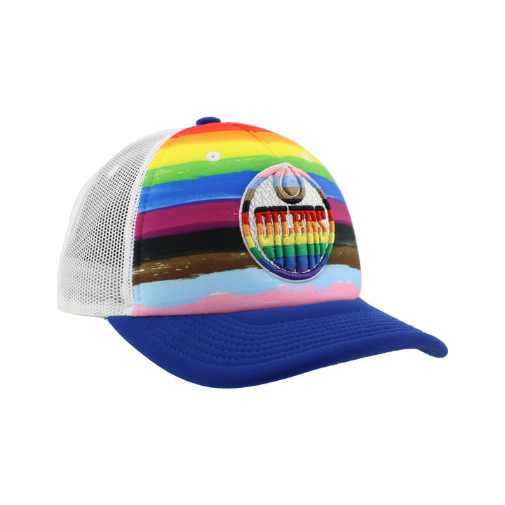 Edmonton Oilers Zephyr Pride Rainbow Striped Snapback Hat