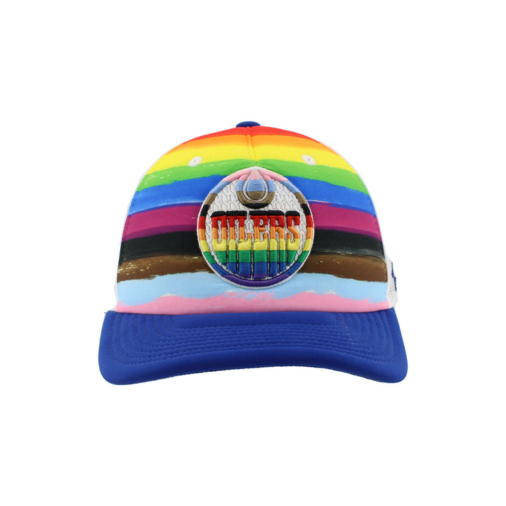 Edmonton Oilers Zephyr Pride Rainbow Striped Snapback Hat