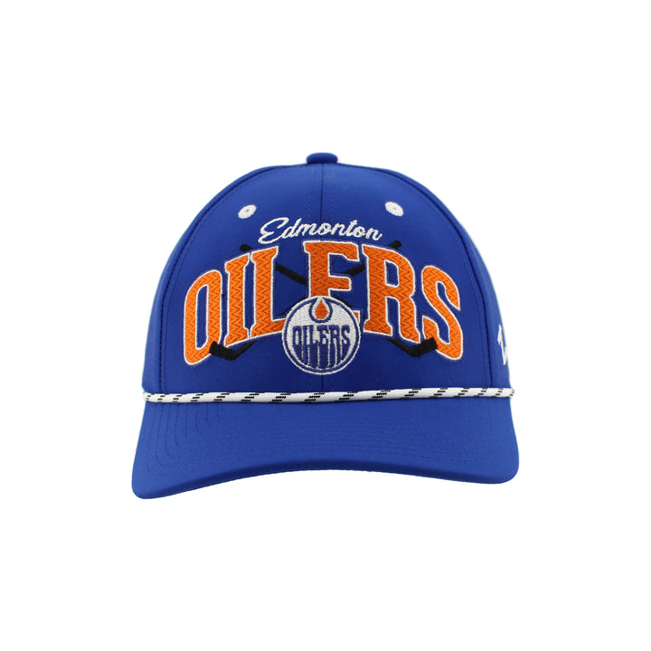 Edmonton Oilers Zephyr Royal Rope Cross-Check Snapback Hat