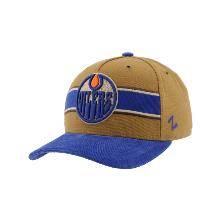 Edmonton Oilers Zephyr Royal & Brown One Time Snapback Hat