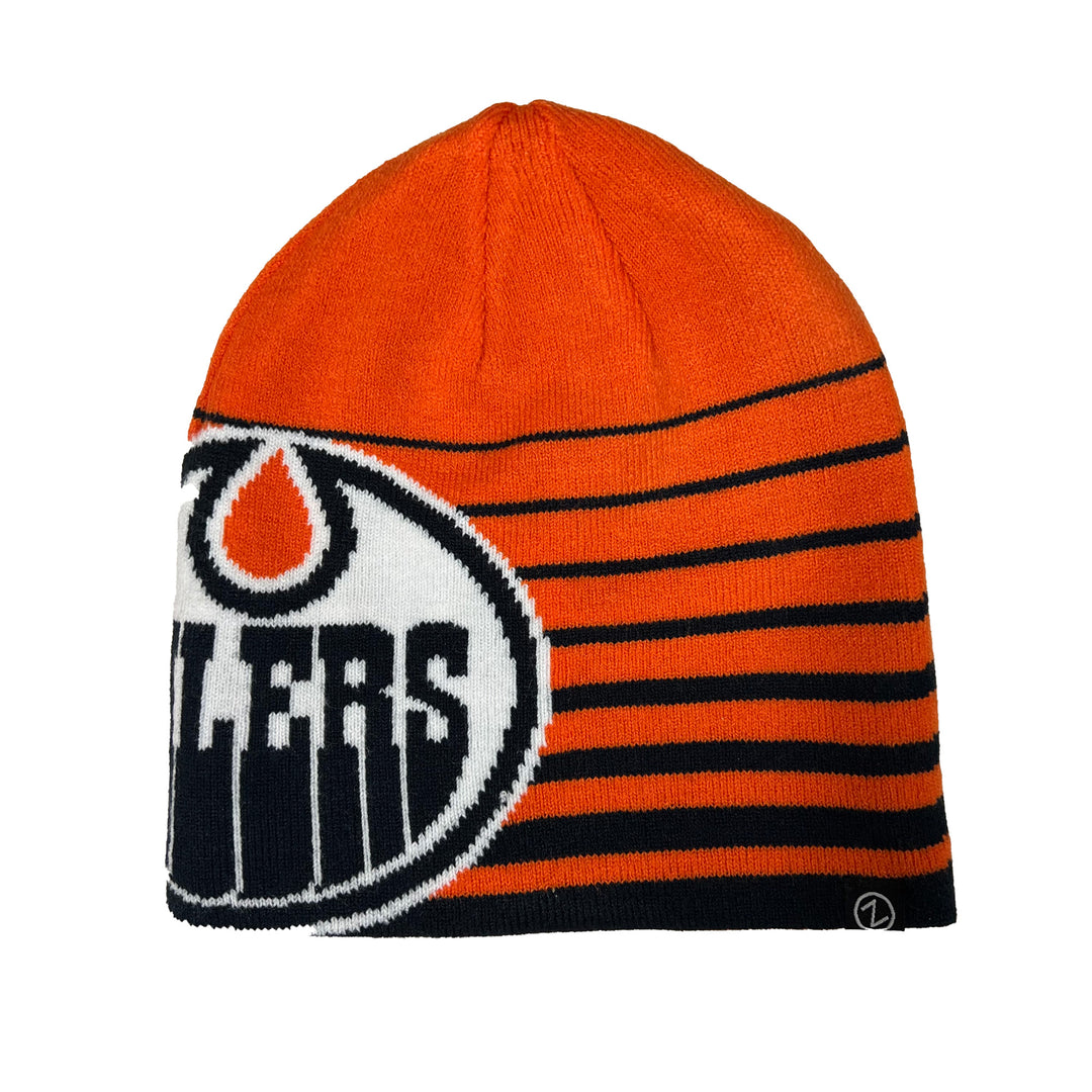 Edmonton Oilers Zephyr Strata Reversible Orange & Navy Beanie Toque