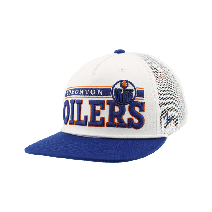 Edmonton Oilers Zephyr White Rope Steely Mesh Snapback Hat