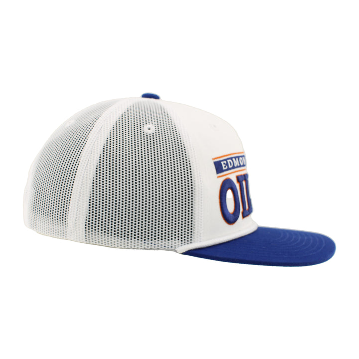 Edmonton Oilers Zephyr White Rope Steely Mesh Snapback Hat