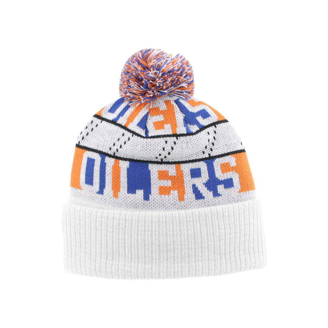 Edmonton Oilers Zephyr White Sparkling Ice Toque w/ Pom