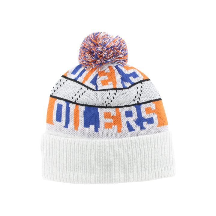 Edmonton Oilers Zephyr White Sparkling Ice Toque w/ Pom