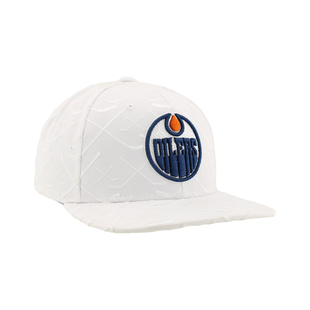 Edmonton Oilers Zephyr White Top-Shelf Snapback Hat