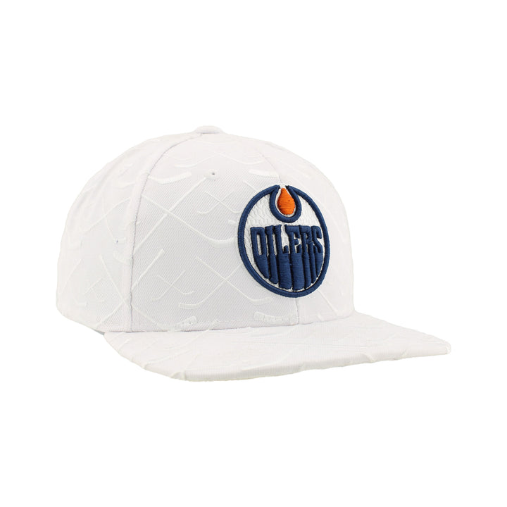 Edmonton Oilers Zephyr White Top-Shelf Snapback Hat