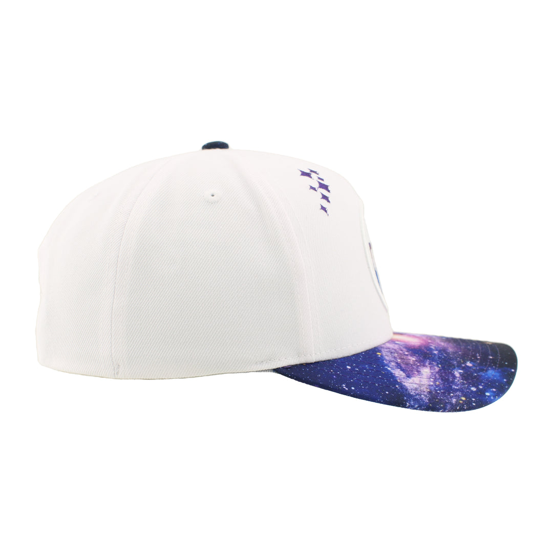 Edmonton Oilers Zephyr White & Purple Galaxy Snapback Hat
