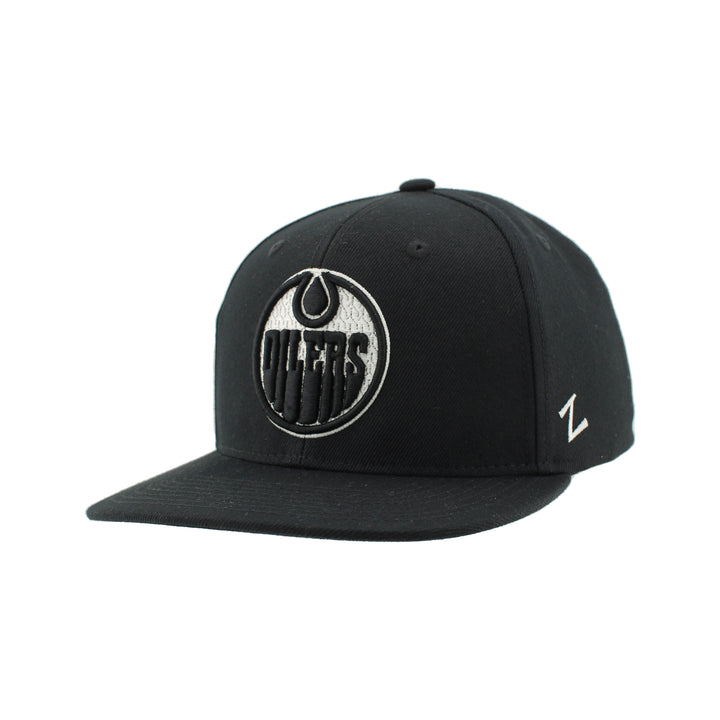 Edmonton Oilers Zephyr Black Contrast Snapback Hat