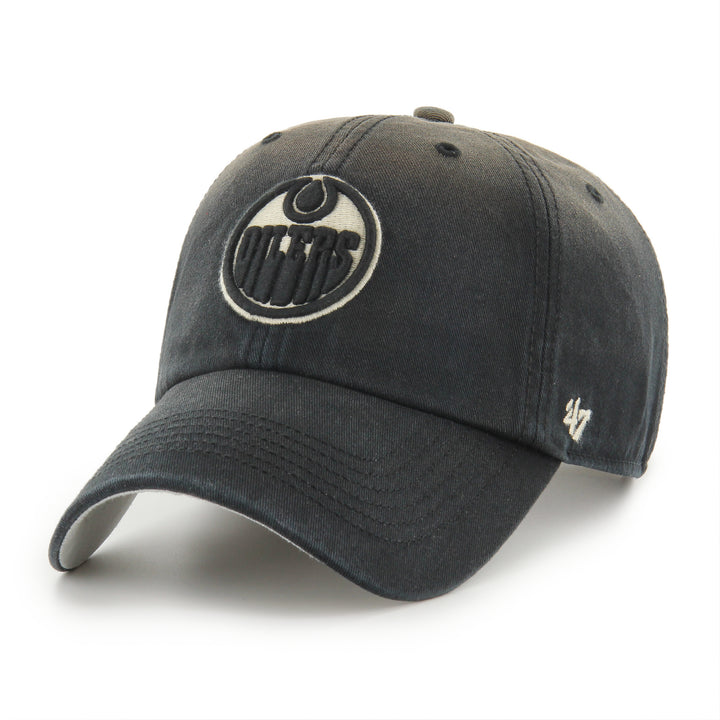 Edmonton Oilers '47 Black Dusted Clean Up Adjustable Hat