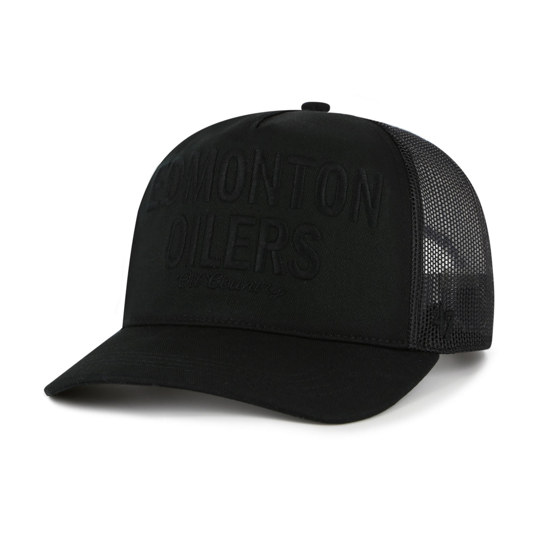 Edmonton Oilers '47 Black Tonal Hitch Mesh Snapback Hat