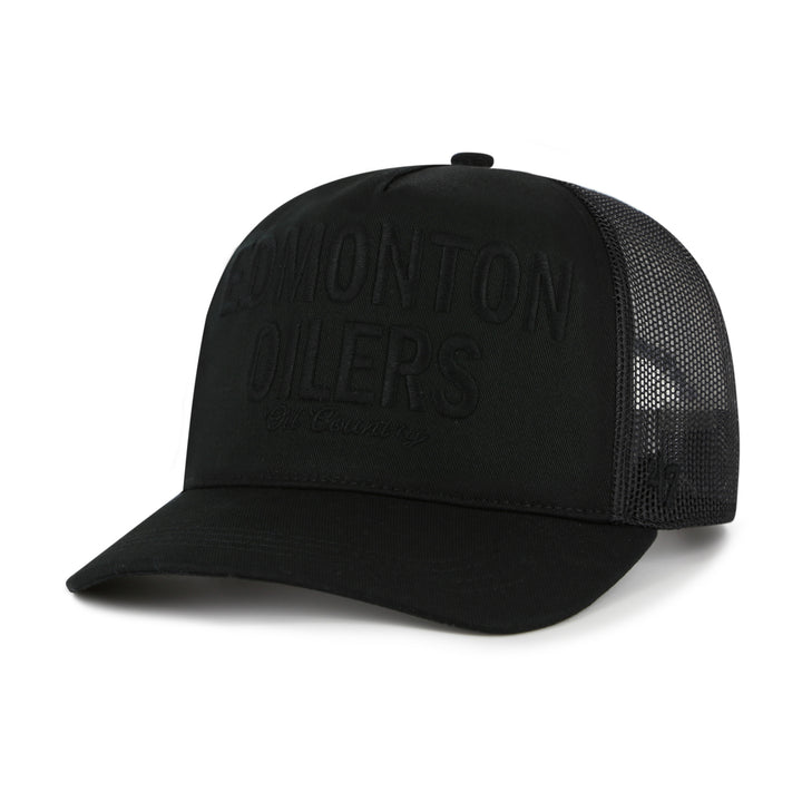 Edmonton Oilers '47 Black Tonal Hitch Mesh Snapback Hat