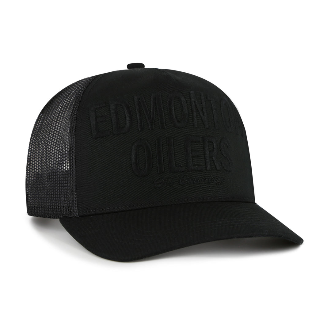 Edmonton Oilers '47 Black Tonal Hitch Mesh Snapback Hat