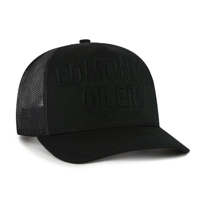 Edmonton Oilers '47 Black Tonal Hitch Mesh Snapback Hat