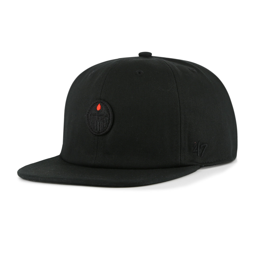 Edmonton Oilers '47 Black Tonal Micro Logo Captain Snapback Hat