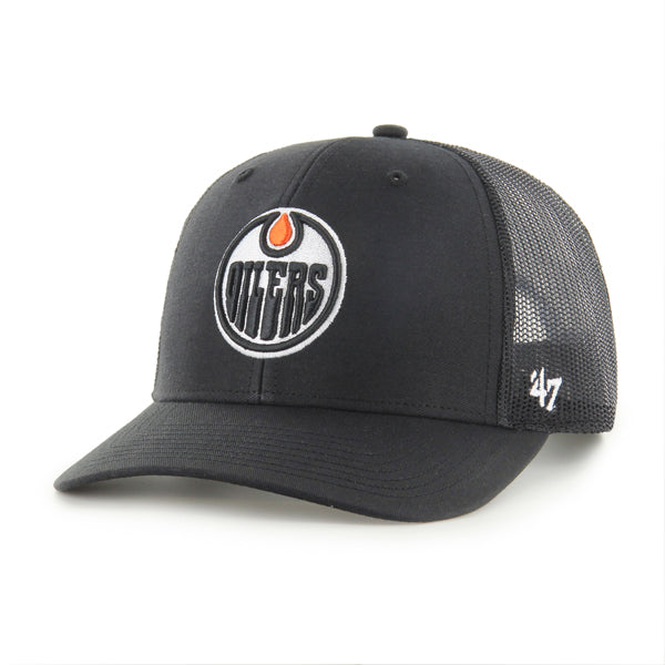 Edmonton Oilers '47 Black Trucker Snapback Hat