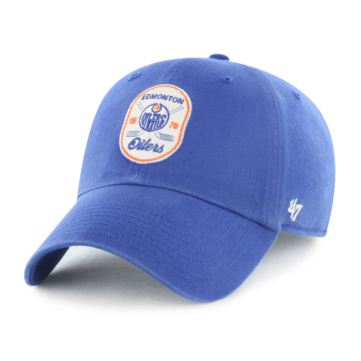 Edmonton Oilers '47 Blue Crossed Stick Clean Up Adjustable Hat