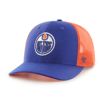Edmonton Oilers '47 Blue & Orange Mesh Trucker Snapback Hat