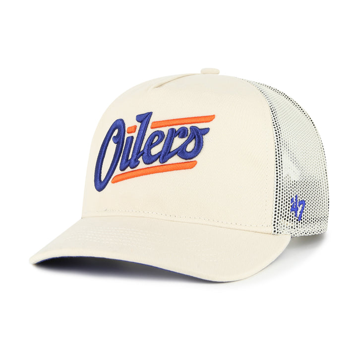 Edmonton Oilers '47 Cream Foundational Hitch RF Alternate Logo Mesh Snapback Hat