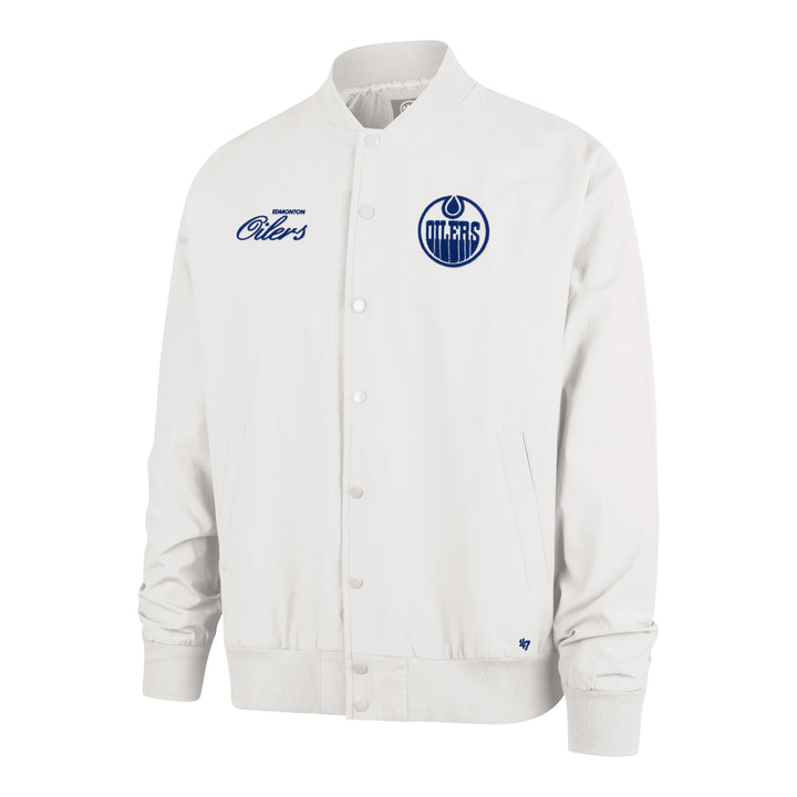Edmonton Oilers '47 Euro Step Twill Cream Bomber Jacket