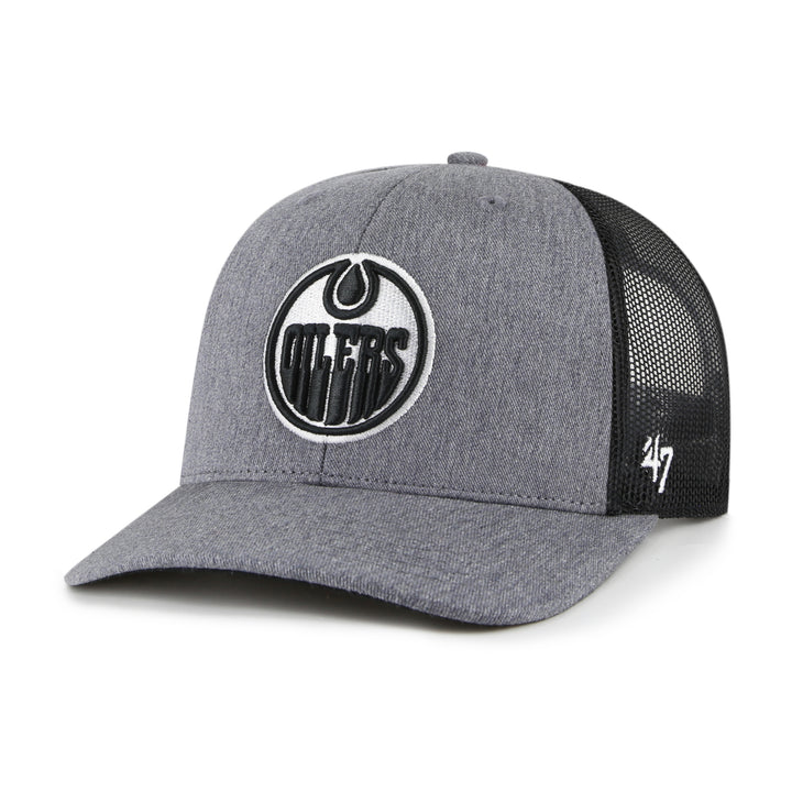 Edmonton Oilers '47 Grey Carbon Trucker Snapback Hat