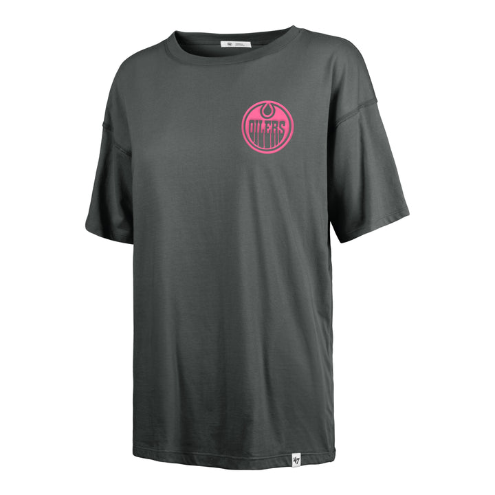 Edmonton Oilers Women's '47 High Spirits Sadie Grey T-Shirt