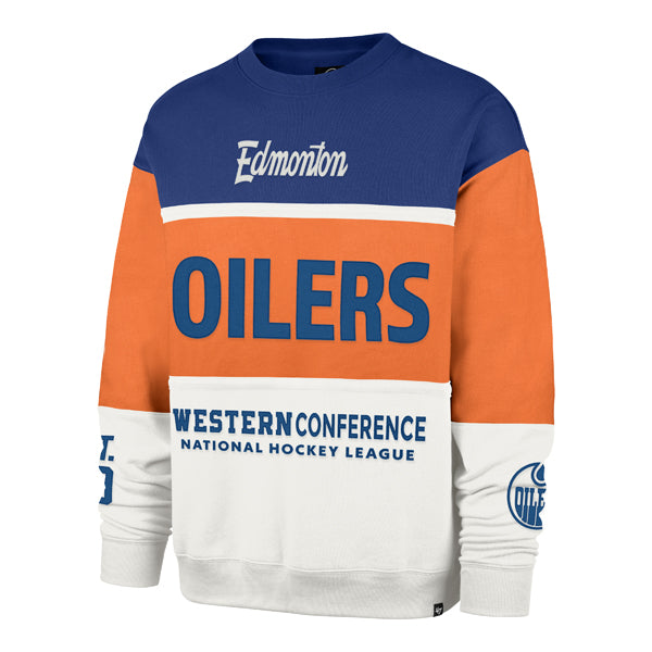 Edmonton Oilers '47 On Five Maximalist Orange Crewneck Sweatshirt