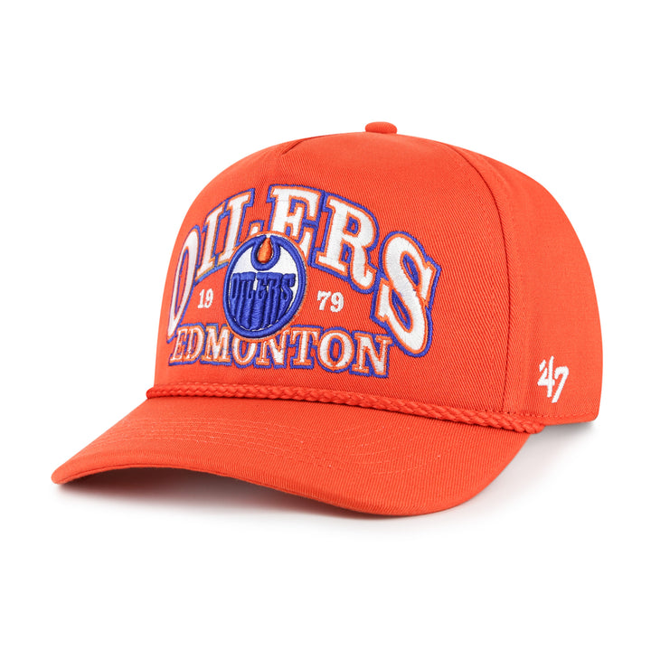 Edmonton Oilers '47 Orange Break Wood Rope Hitch Snapback Hat