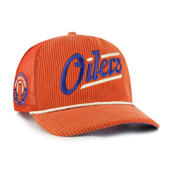 Edmonton Oilers '47 Orange Corduroy Double Header Hitch Snapback Hat