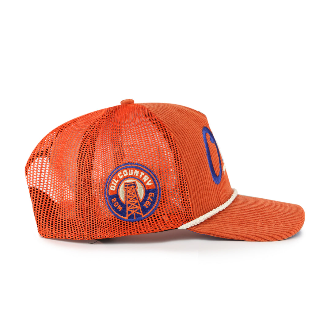 Edmonton Oilers '47 Orange Corduroy Double Header Hitch Snapback Hat