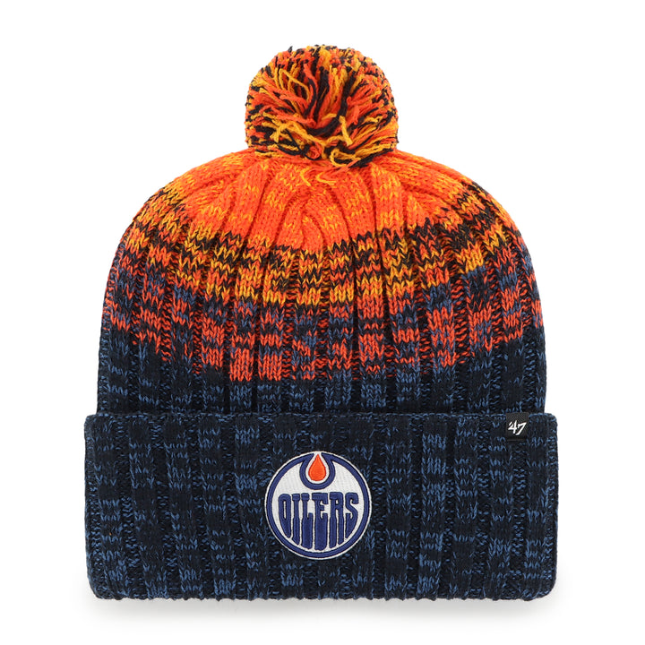 Edmonton Oilers '47 Orange & Navy Cascade Cuffed Knit Toque w/Pom